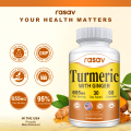 Turmeric Curcumin Supplement - with Ginger & Black Pepper, 95% Curcuminoids, Turmeric and Ginger Vegan Capsule for Joint & Digestion Support, Enhanced Absorption, Non-GMO, 60 Capsules 2 Bottles