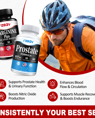 Prostate Supplement & Nitric Oxide Booster Bundle for Men, Include Saw Palmetto, Pygeum Powder and L-Arginine, Supports Prostate and Urinary Health, Blood Flow - 60 Capsules & 60 Capsules