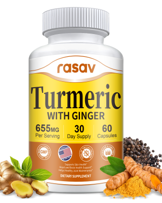 Turmeric Curcumin Supplement - with Ginger & Black Pepper, 95% Curcuminoids, Turmeric and Ginger Vegan Capsule for Joint & Digestion Support, Enhanced Absorption, Non-GMO, 60 Capsules 2 Bottles