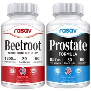 Prostate Supplement & Nitric Oxide Booster Bundle for Men, Include Saw Palmetto, Pygeum Powder and Beetroot, Supports Prostate and Urinary Health, Blood Flow - 60 Capsules & 60 Capsules