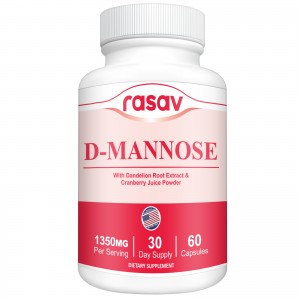 D-Mannose 1000mg with Cranberry, Hibiscus & Dandelion, Urinary Tract Health for Women and Men, Urinary Health & Bladder Support 60 Capsules
