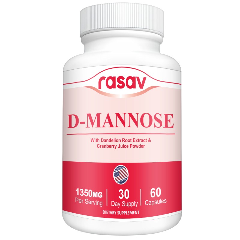 D-Mannose 1000mg with Cranberry, Hibiscus & Dandelion, Urinary Tract Health for Women and Men, Urinary Health & Bladder Support 60 Capsules