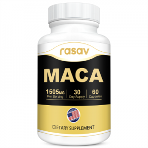 Organic Maca Root Capsules 1500mg - Made with Black, Red, Yellow Peruvian Maca Root Extract & Black Pepper - 60 Vegan Pills - Supports Energy, Performance & Mood for Men & Women
