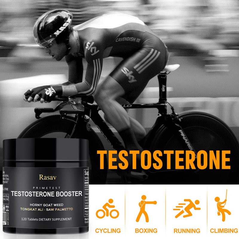 Rasav Horny Goat Weed and Tongkat Ali Supplement for Men, Testosterone Booster Supplement for Men, Male Enhancing Supplements, Supports Muscle Growth, Strength, Energy and Stamina, 120 Tablets