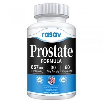 Rasav Prostate Health Supplements for Men with Saw Palmetto, Pygeum, Nettle, Pumpkin Seed, DHT Blocker - Helps Support Urinary Health and Prostate Support for Mens Health - 60 Capsules, 30-Day Supply