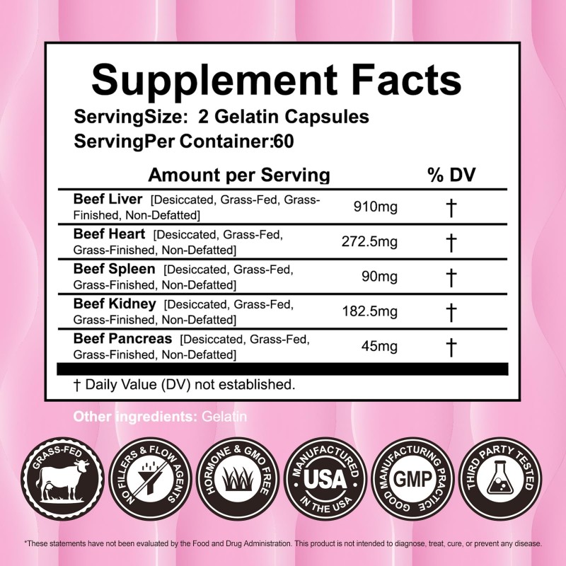 Rasav Beef Organs for Women (3 Bottles) - Grass-Fed Hormone Balance & Ferritin Support