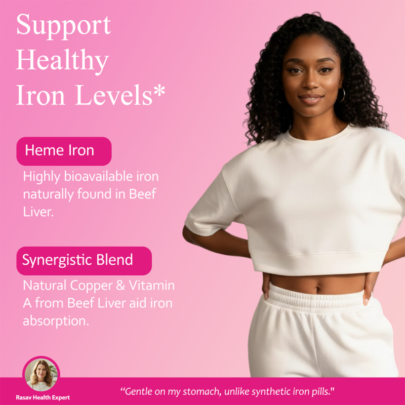 Beef Organ Supplement for Women - Supports Hormone, Ferritin, Energy, Skin - Ovary, Uterus, Liver & More Female-Optimized Formulate - 100% Grass Fed, Pasture Raised - 3rd Party - 120 Capsules