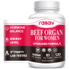 Beef Organ Supplement for Women - Supports Hormone, Ferritin, Energy, Skin - Ovary, Uterus, Liver & More Female-Optimized Formulate - 100% Grass Fed, Pasture Raised - 3rd Party - 120 Capsules