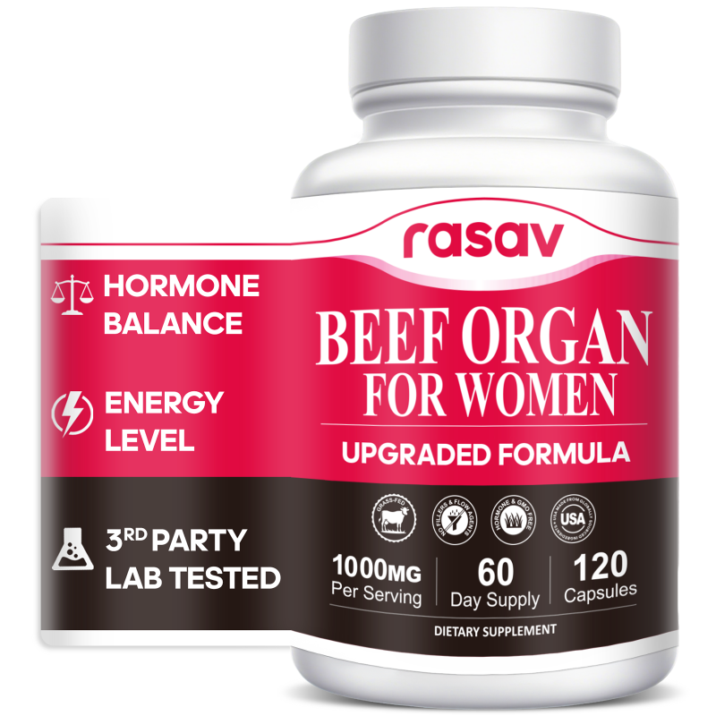 Beef Organ Supplement for Women - Supports Hormone, Ferritin, Energy, Skin - Ovary, Uterus, Liver & More Female-Optimized Formulate - 100% Grass Fed, Pasture Raised - 3rd Party - 120 Capsules