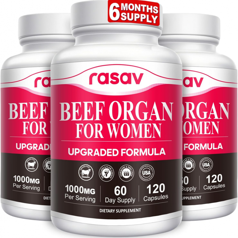 Rasav Beef Organ Supplement Women Premium- 3 Bottles Supply 